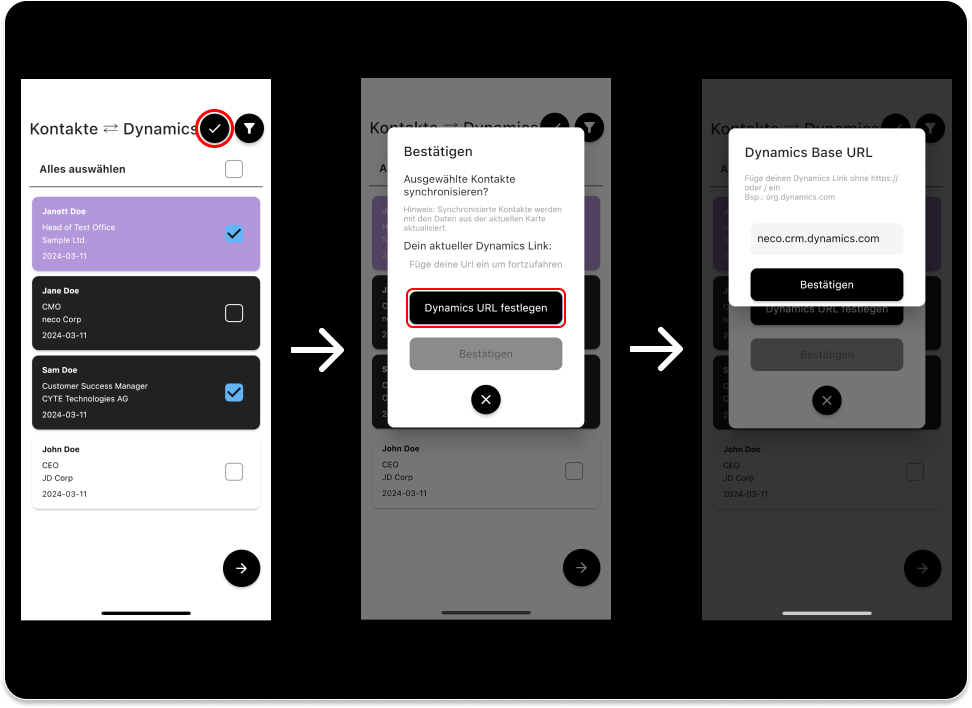 URL input in neco app